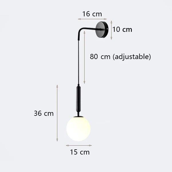 Modern Hanging Interior Wall Lamp Gold Black