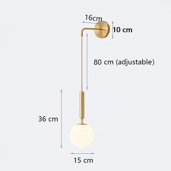 Modern Hanging Interior Wall Lamp Gold Black