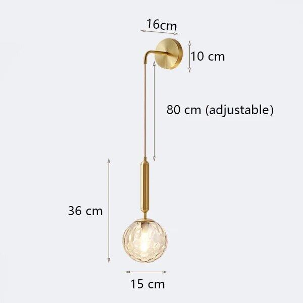 Modern Hanging Interior Wall Lamp Gold Black