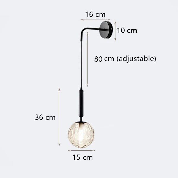 Modern Hanging Interior Wall Lamp Gold Black