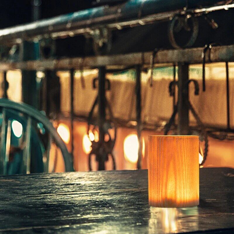 Modern Wood LED Night Light Minimalist Atmosphere Lamp