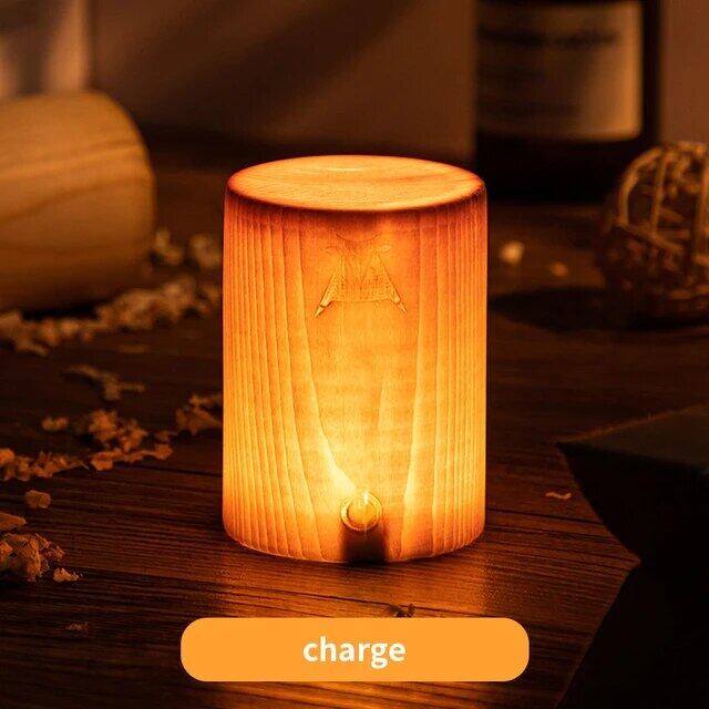 Modern Wood LED Night Light Minimalist Atmosphere Lamp