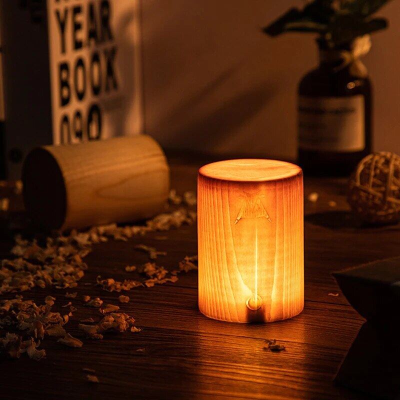 Modern Wood LED Night Light Minimalist Atmosphere Lamp